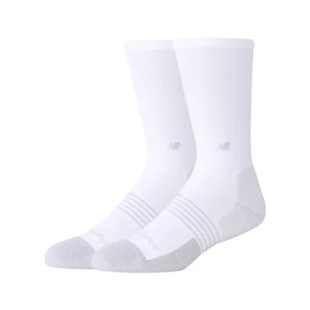 New Balance Unisex Pro Training Cushion Crew Socks 2 Pack in White Nylon