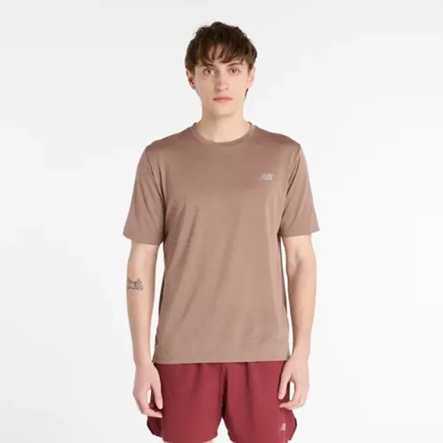 New Balance Men's Athletics T-Shirt in Green Poly Knit