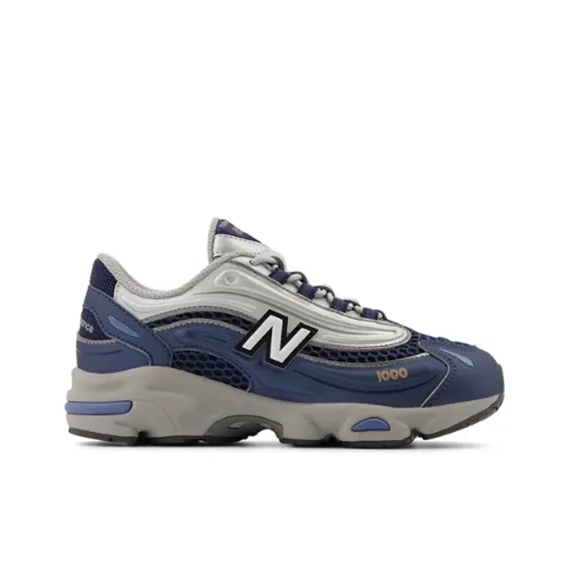 New Balance Kids' 1000 BUNGEE LACE in Blue/Grey Synthetic