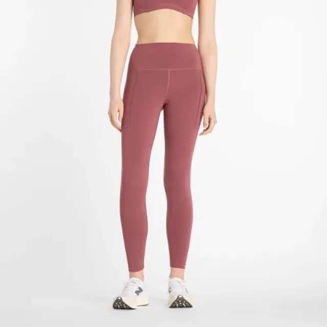 New Balance Women's NB Sleek Pocket High Rise Legging 25" in Red Poly Knit