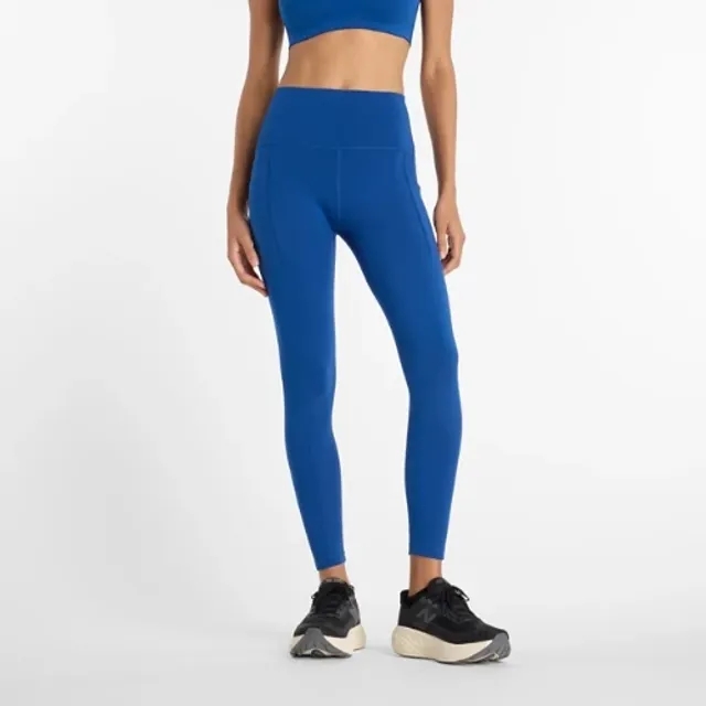New Balance Women's NB Sleek Pocket High Rise Legging 25" in Blue Poly Knit