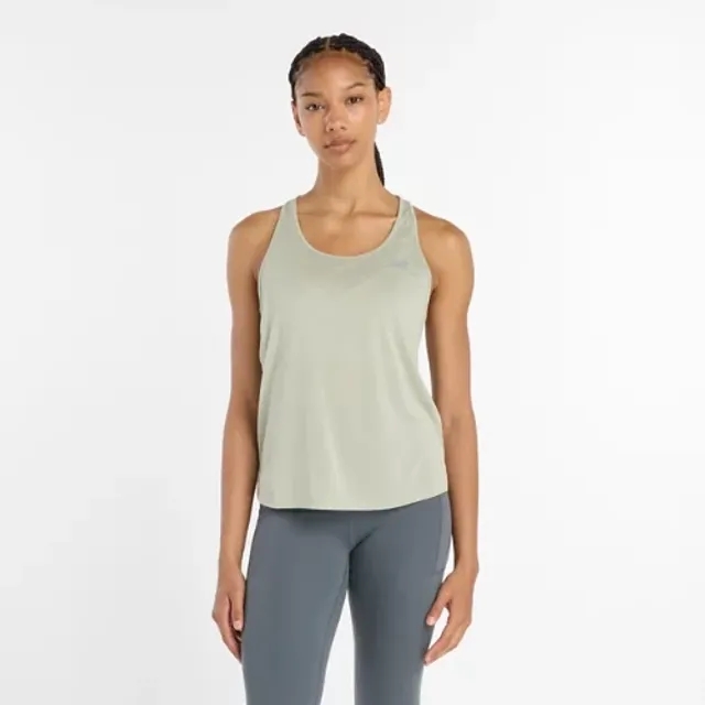 New Balance Women's Athletics Tank in Green Poly Knit