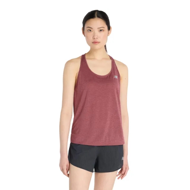 New Balance Women's Athletics Tank in Red Poly Knit