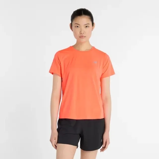 New Balance Women's Race Day T-Shirt in Red Poly Knit