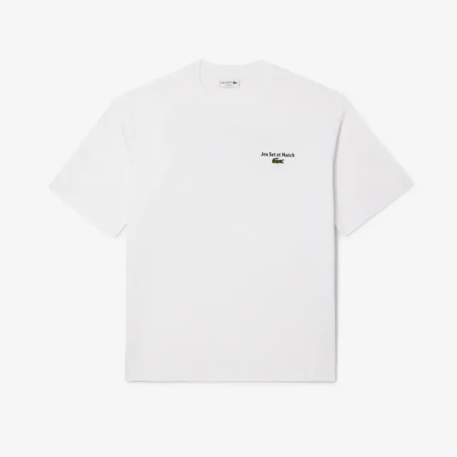 Lacoste Loose Fit Heavy Jersey Printed T-shirt - White