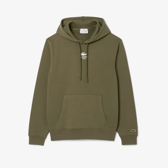 Lacoste Print Hoodie - Khaki Green