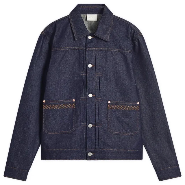 Drôle de Monsieur Men's Raw Denim Jacket Brut