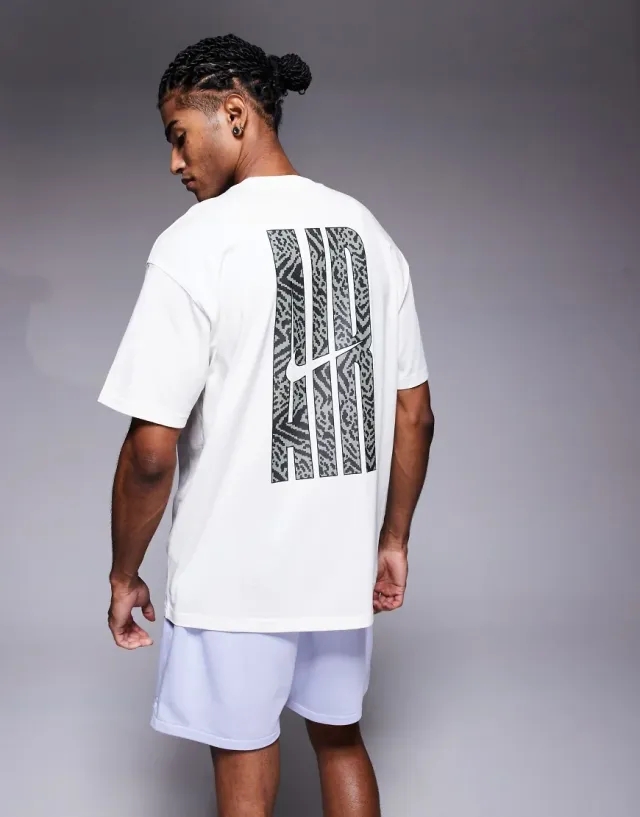 Nike Air Graphic T-Shirt In Cream-White