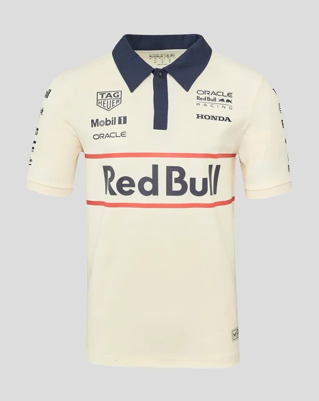 Castore Oracle Red Bull Racing Unisex Heritage Team Polo Shirt - Egret