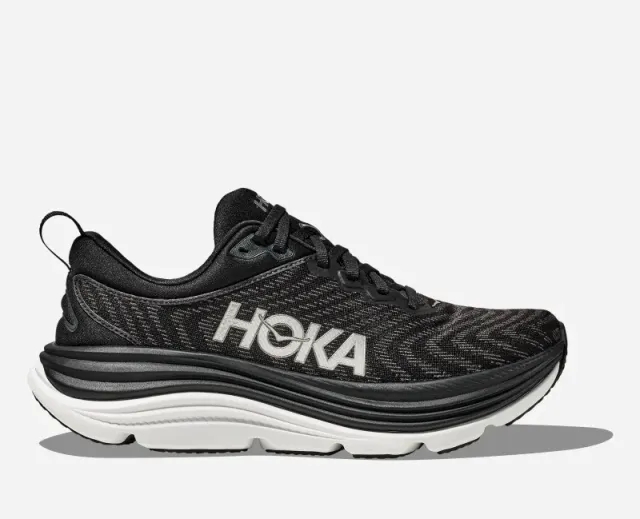 Hoka Women's Gaviota 5 Road Running Shoes In Black/White