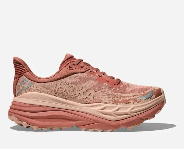 Hoka Women's Stinson 7 Trail Shoes In Blush/Rose Latte