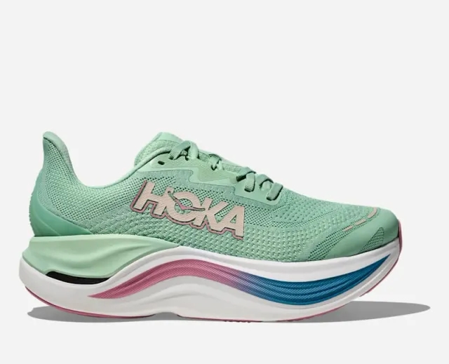 Hoka Women's Skyward X Road Running Shoes In Jadeite/Dried Rose