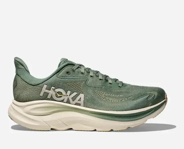 Hoka Men's Clifton 10 Road Running Shoes In Fern/Truffle Salt