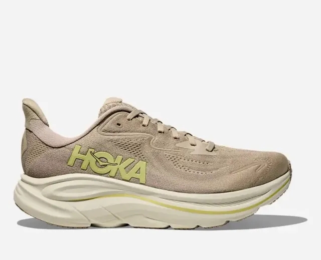 Hoka Men's Clifton 10 Road Running Shoes In Raw Linen/Stone