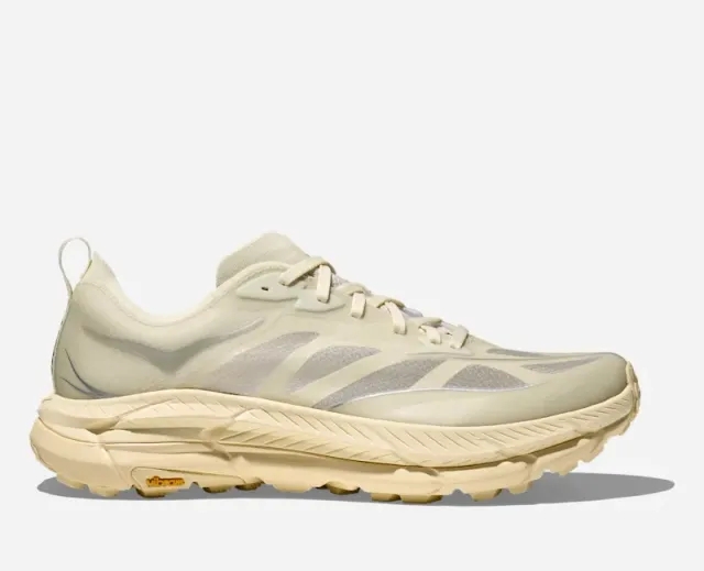 Hoka Mafate Speed 4 Lite Lifestyle Shoes In Truffle Salt/Vintage Yellow