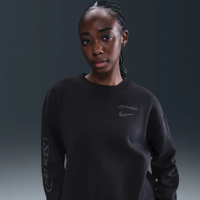 Tottenham Hotspur Phoenix Fleece Women's Nike Football Oversized Crew-Neck Sweatshirt - Black - Fleece