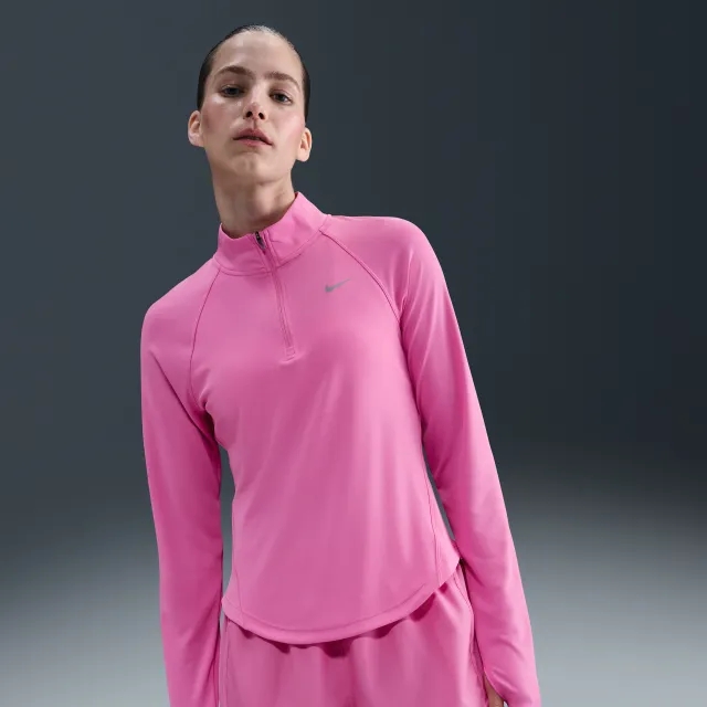 Nike Tempo Swoosh Run Women's Dri-FIT 1/4-Zip Running Top - Pink - Sustainable Materials