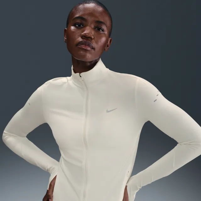 Nike Swift Women's Dri-FIT Full-Zip Mid-Layer Running Top - White - Sustainable Materials
