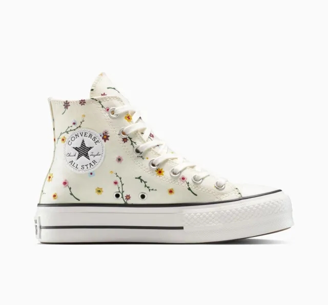 Converse Chuck Taylor All Star Lift Platform Embroidered Blooms - Cream