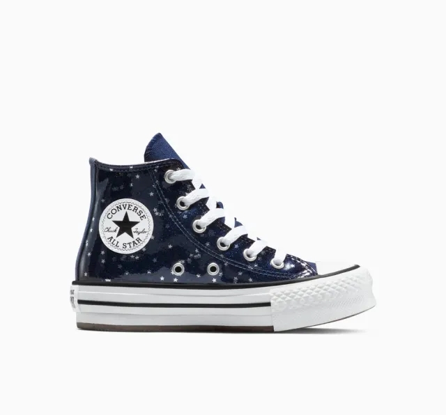 Converse Chuck Taylor All Star EVA Lift Glitter Platform - Navy, White
