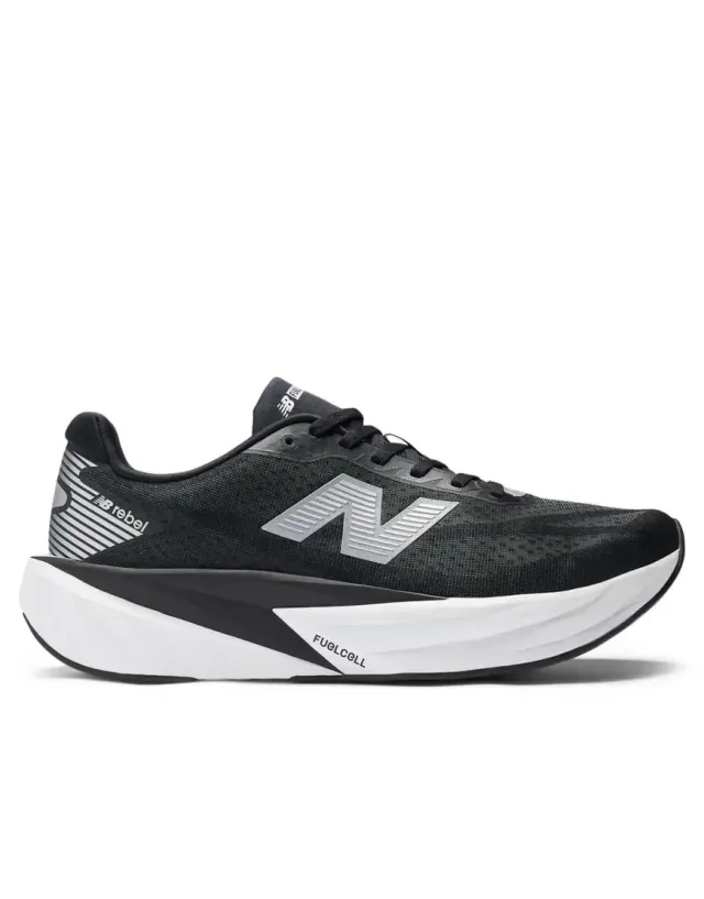 New Balance Men's FuelCell Rebel v5 in Black/Grey/White Synthetic