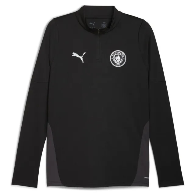PUMA Manchester City Training Quarter-Zip Top Shirt Men, Black/Silver
