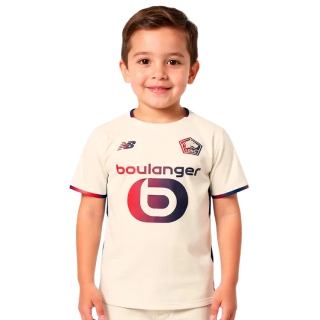 New Balance Kids' Lille LOSC Away Youth Short Sleeve Jersey in Black Polyester