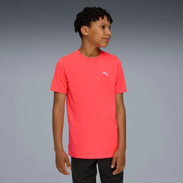 PUMA Train All Day Essentials T-Shirt Youth, Glowing Red/White, size 11-12 Youth