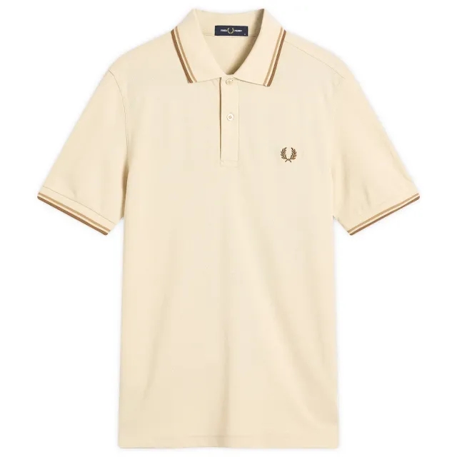 Fred Perry Men's Twin Tipped Polo Shirt Oat/Wrmst/Shdsto