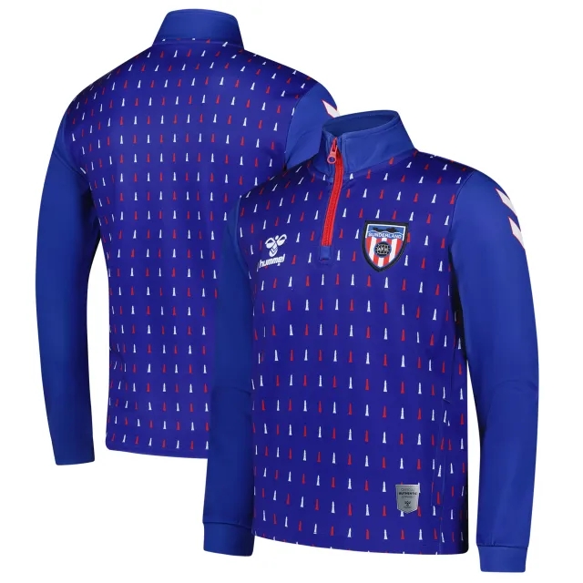 Sunderland Hummel Away Pre-Match Half Zip - Blue