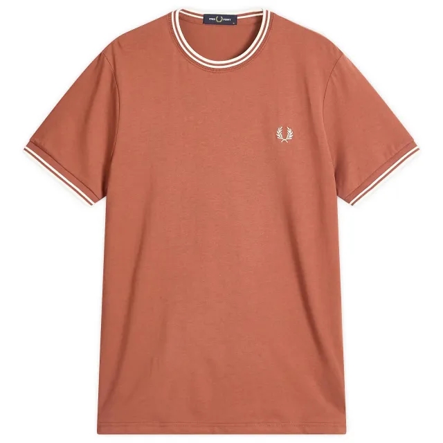 Fred Perry Men's Twin Tipped T-Shirt Whiskybrown/Ecru
