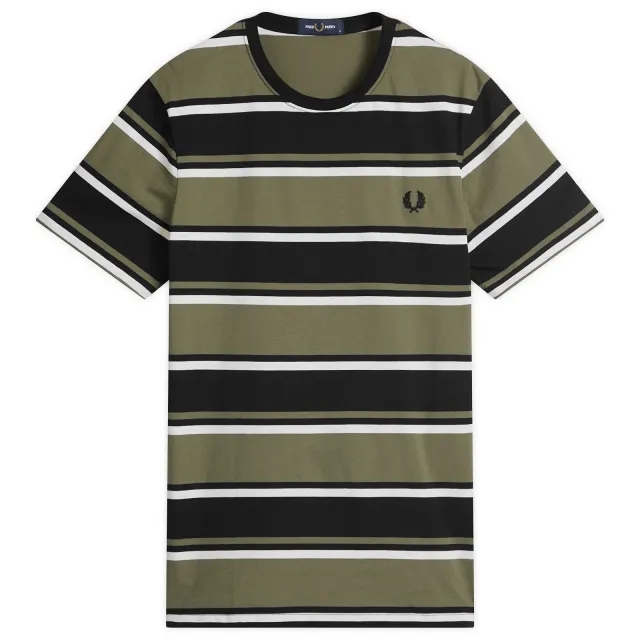 Fred Perry Men's Bold Striped T-Shirt Black