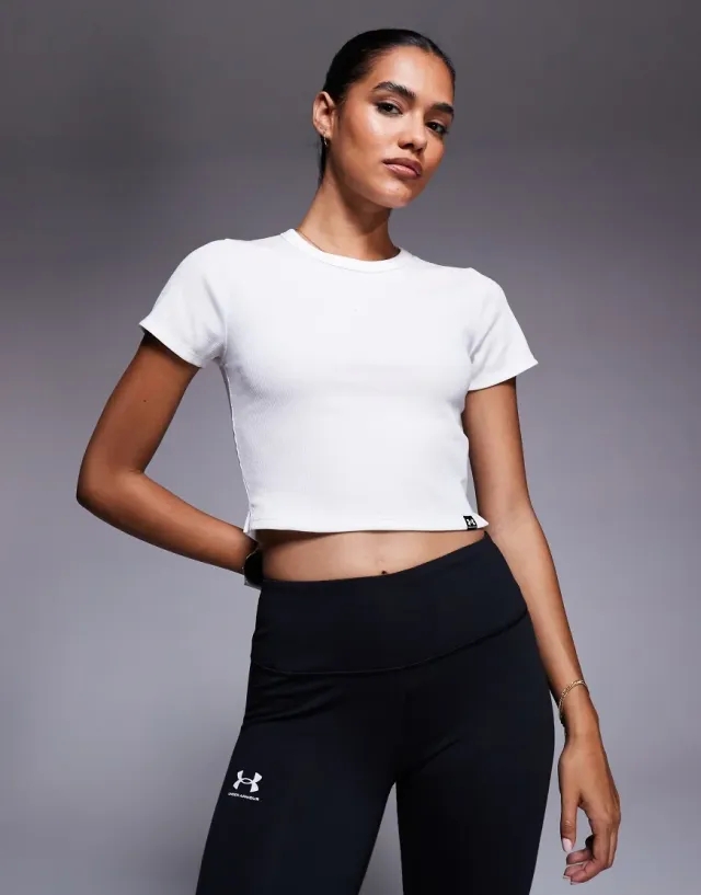 Under Armour  Rival Rib Women's Baby T-Shirt White / White L