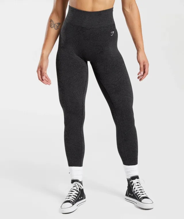  Adapt Pattern Seamless Leggings - Black/Graphite Grey