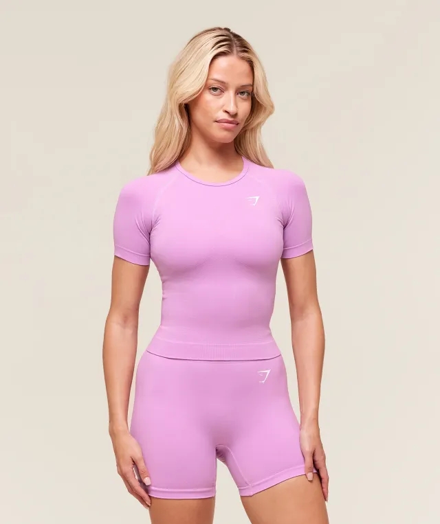  Vital Seamless Tight T-Shirt - Sour Pink Marl