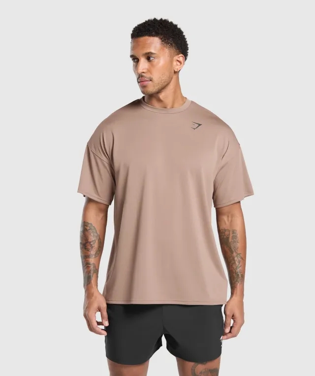  Oversized Performance T-Shirt - Mocha Mauve