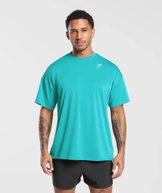  Oversized Performance T-Shirt - Jewel Teal