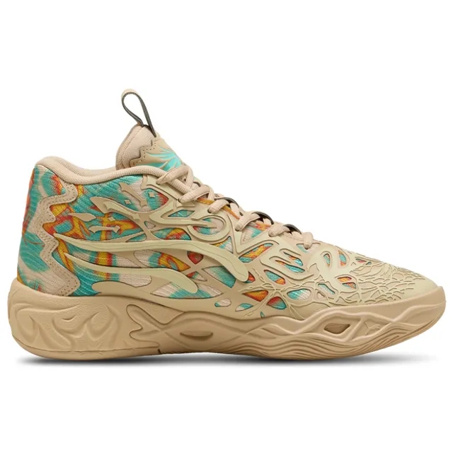 PUMA MB.04 Flare Basketball Shoes Unisex, Light Sand/Aquatic/Orange Glo