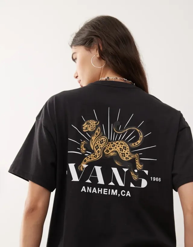 Vans Leopard Palm Oversized Tee - Black - Womens