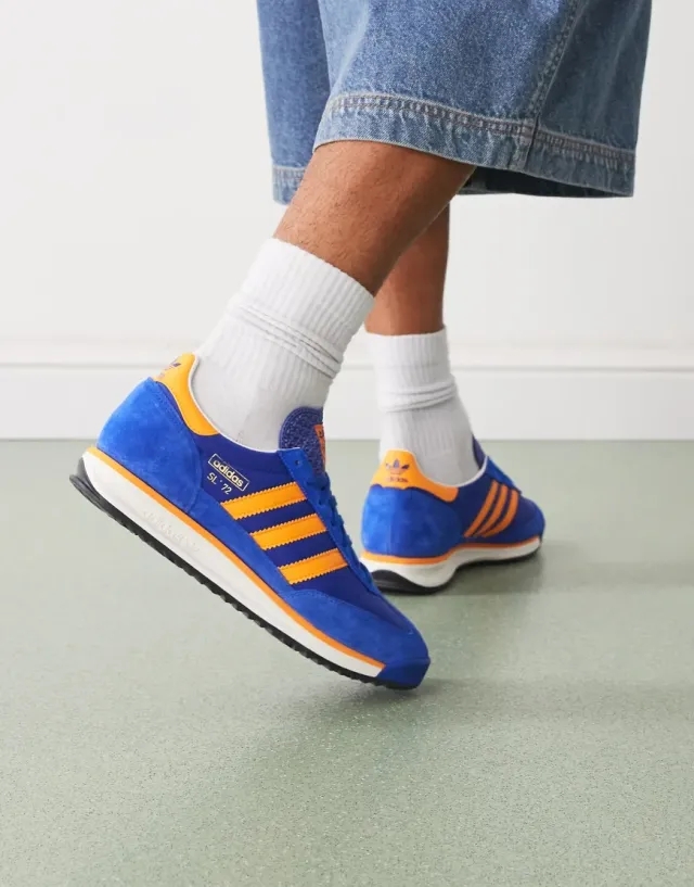 Adidas Originals Sl 72 Rs Trainers In Navy And Orange-Blue