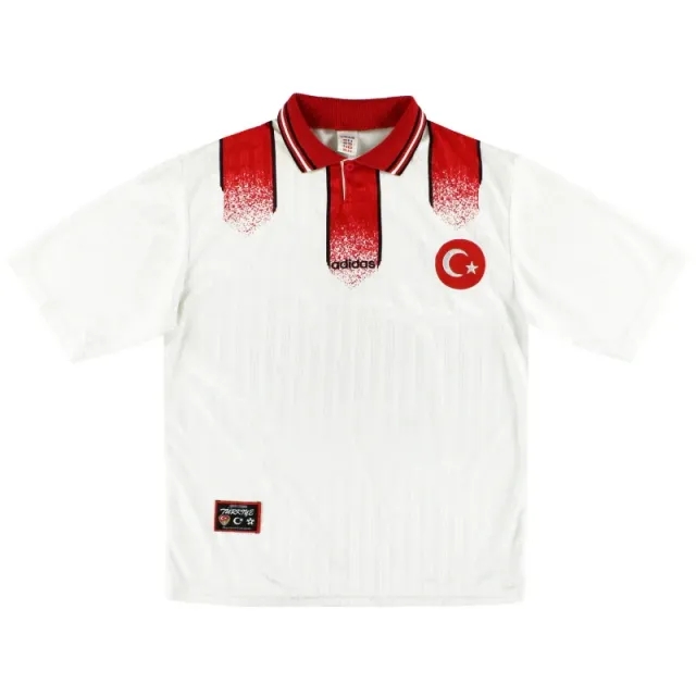 1996-98 Turkey adidas Away Shirt #9 L - Turkey / Excellent / Large
