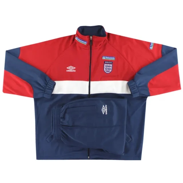 1999-01 England Umbro Player Issue Tracksuit *Mint* L - England / Mint / Large