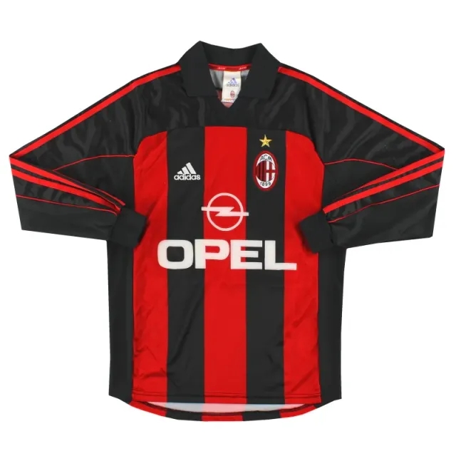2000-02 AC Milan adidas Player Issue Home Shirt #8 L/S S - AC Milan / Very Good / Small
