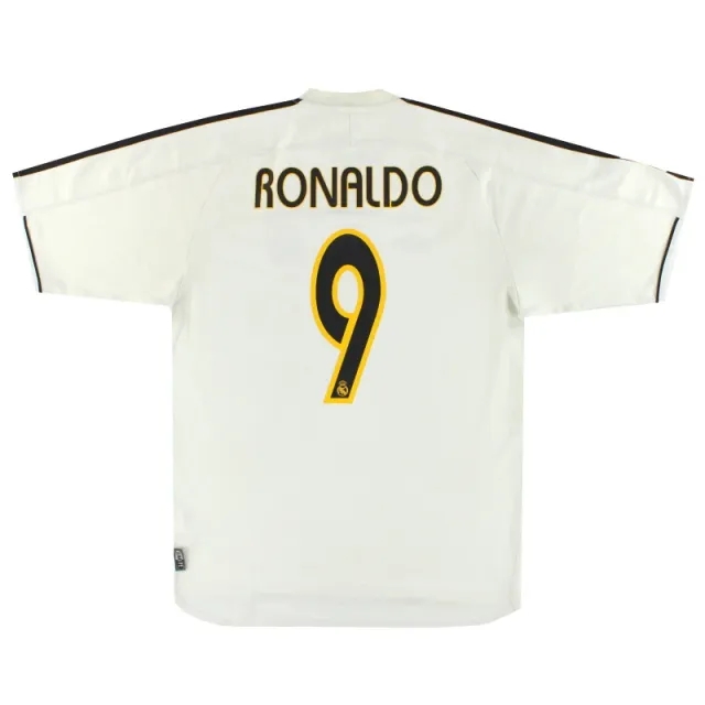 2003-04 Real Madrid adidas Home Shirt Ronaldo #9 M - Real Madrid / Excellent / Medium