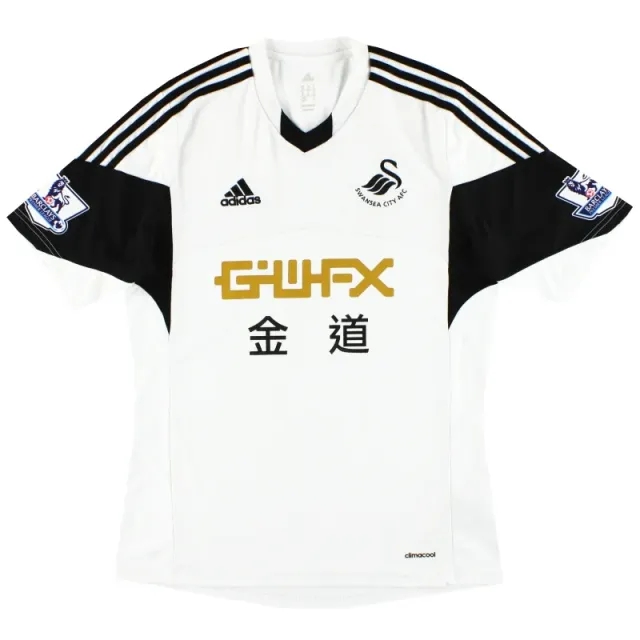 2013-14 Swansea City adidas Home Shirt S - Swansea City / Excellent / Small