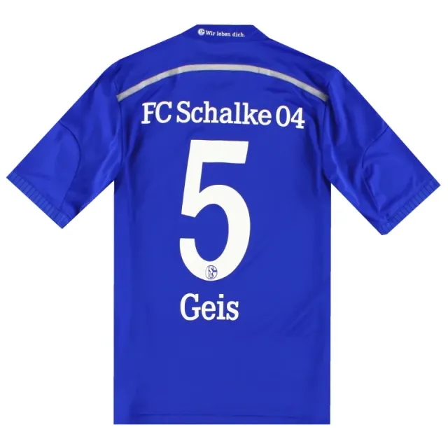 2014-16 Schalke adidas Home Shirt Geis #5 S - Schalke / Excellent / Small