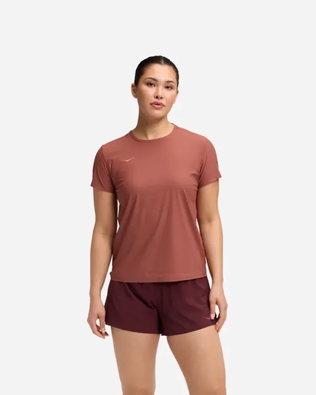 Hoka Women's Airolite Short Sleeve 2.0 In Rouge