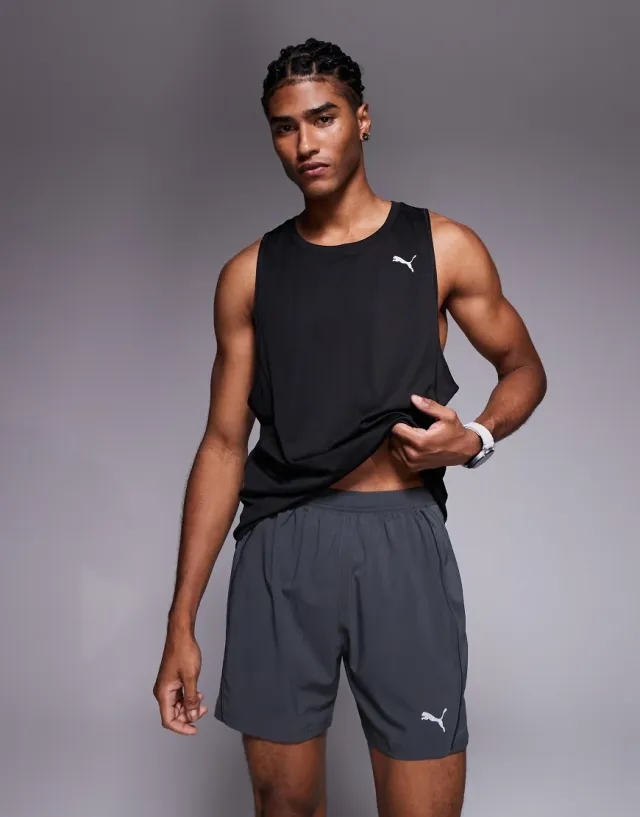 PUMA Velocity 5 Running Shorts Men, Dusky Grey/Black