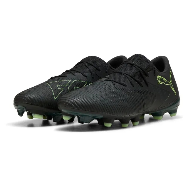 PUMA Future 8 Match FG/AG Low Football Boots Unisex, Black/Fizzy Light/Green Terrain
