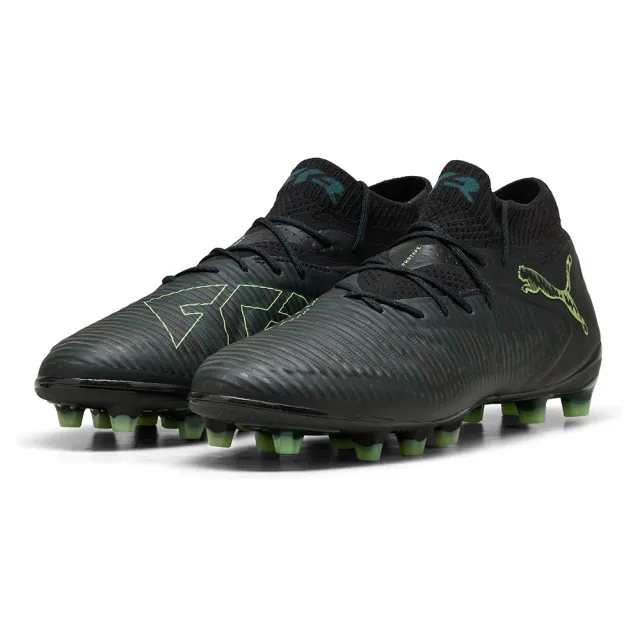 PUMA Future 8 Ultimate Ag Football Boots Unisex, Black/Fizzy Light/Green Terrain